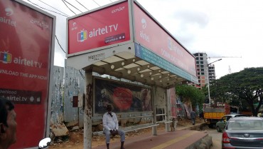 Advertising on Bus Shelter in Dadar, Mumbai